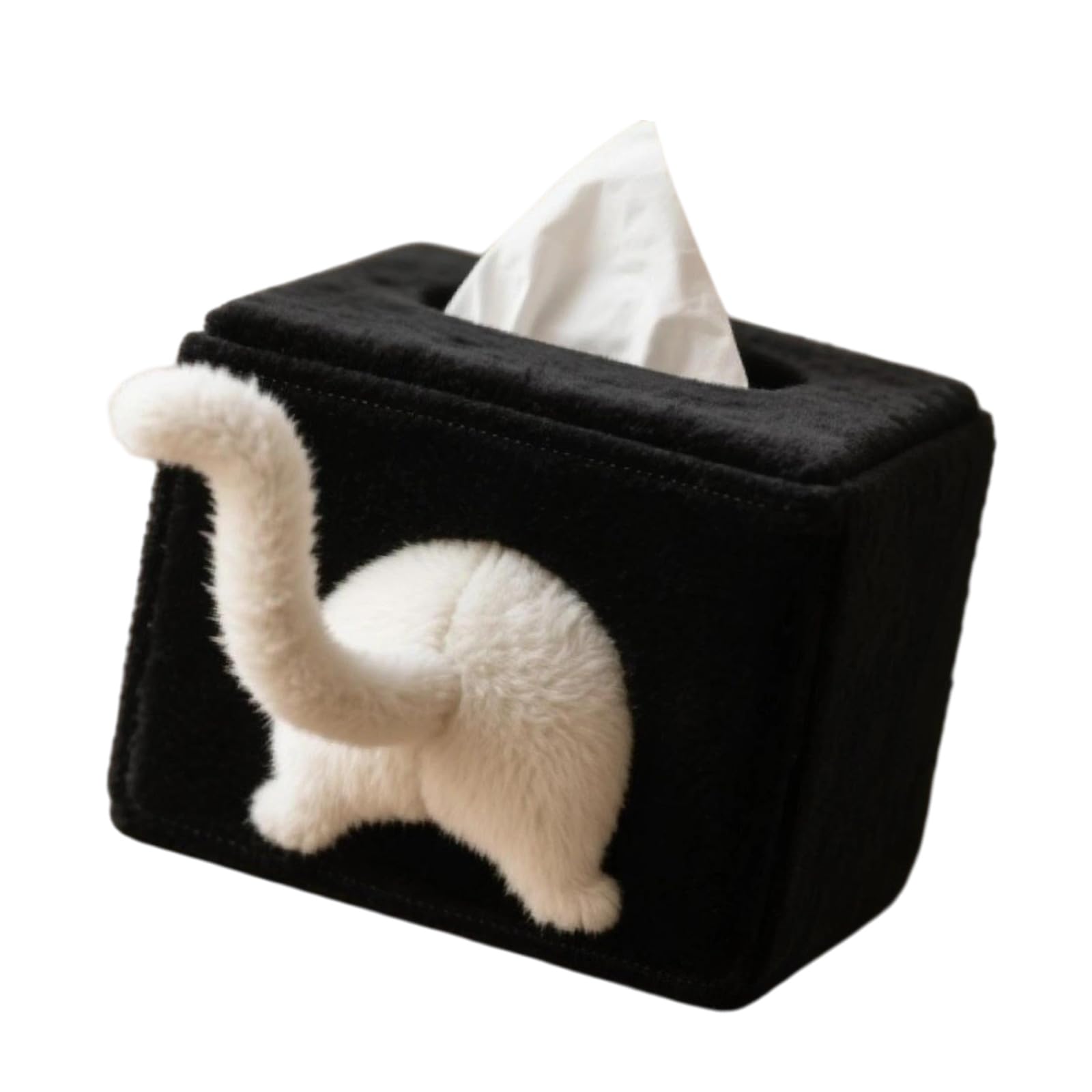 PANGBOER Practical Fleece Fabric Storage Box for Tissues and Small Items Featuring Cats Designs Tissue Dispenser