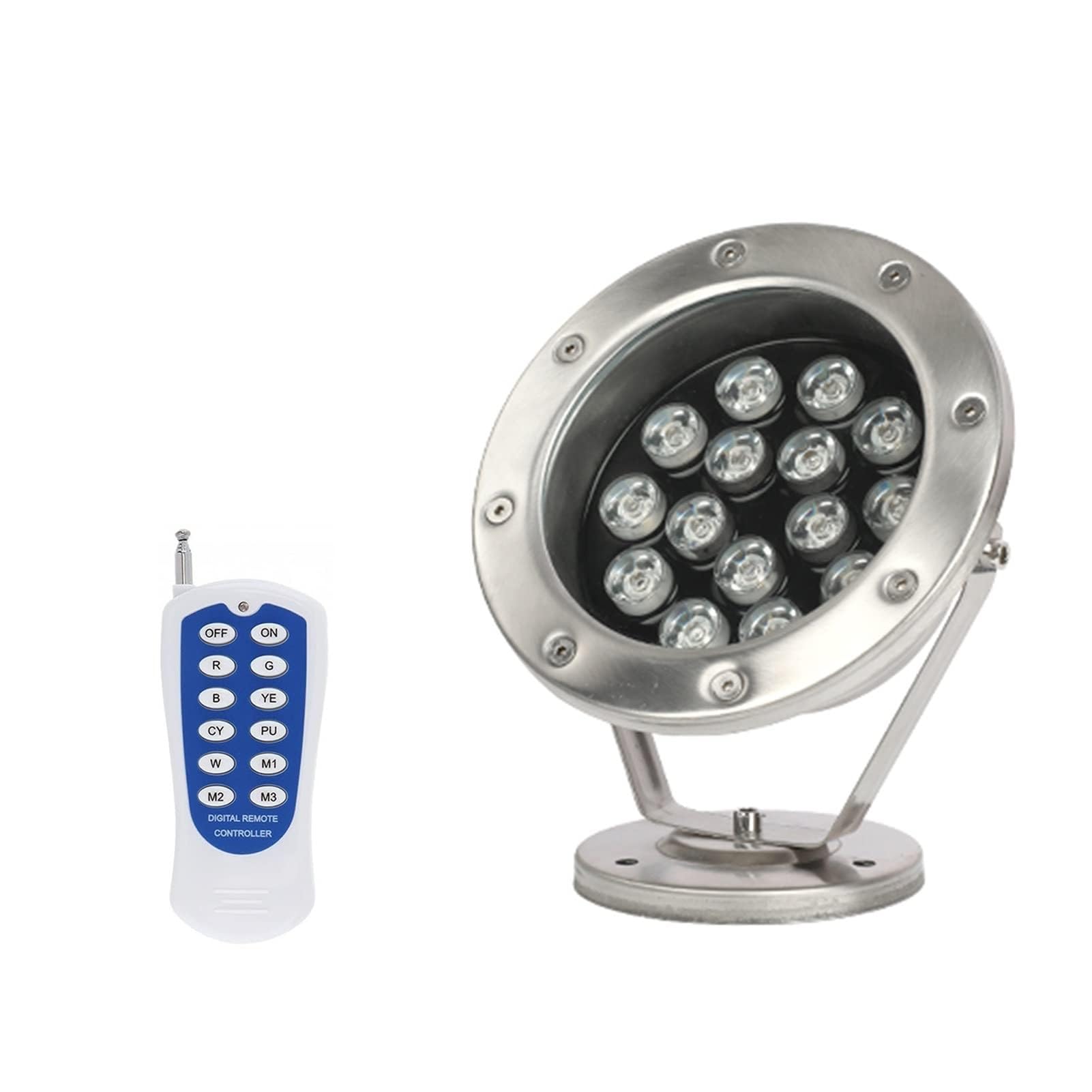 Luce LED sommergibile Colorata - Faretto per Esterni, Lampada per laghetto con Cambio Colore 12V/24V con Telecomando, Luce Subacquea RGB IP68 a Bassa Tensione, per Giardini rocciosi, Piscine, fontane