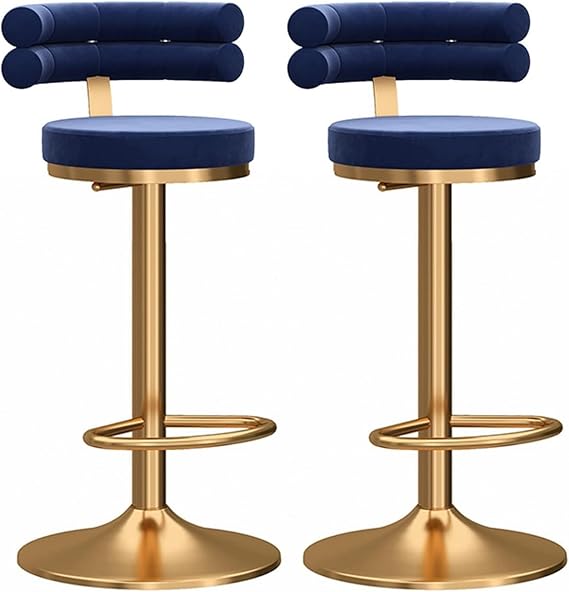 Bar Stools,Swivel Velvet Bar Stools Chairs Set of 2