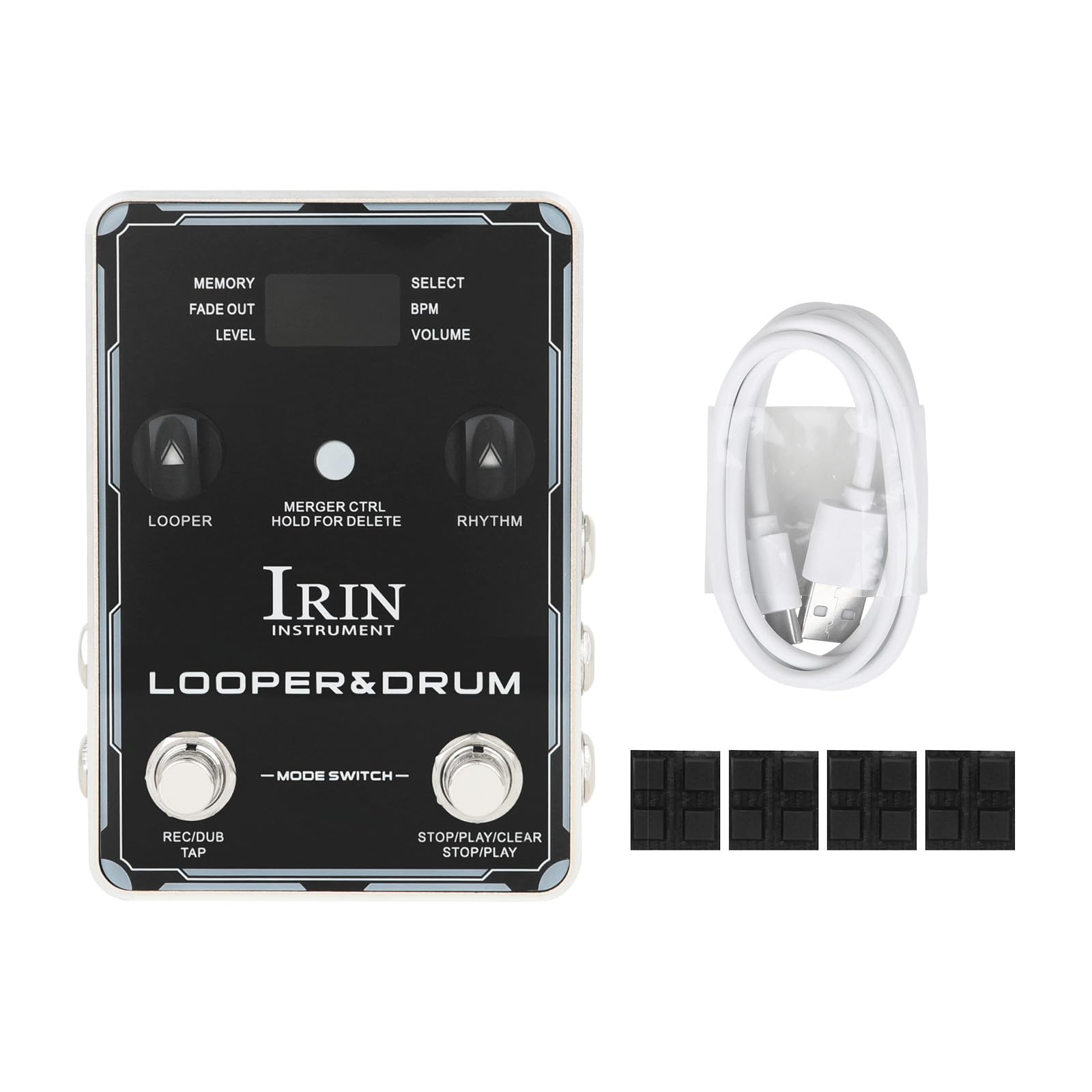 Máquina de Batería Profesional con Pedal Looper 160 Min Grabación, 100 Ritmos y 10 Metrónomos - Kit de Percusión Electrónica para Práctica y Estudio