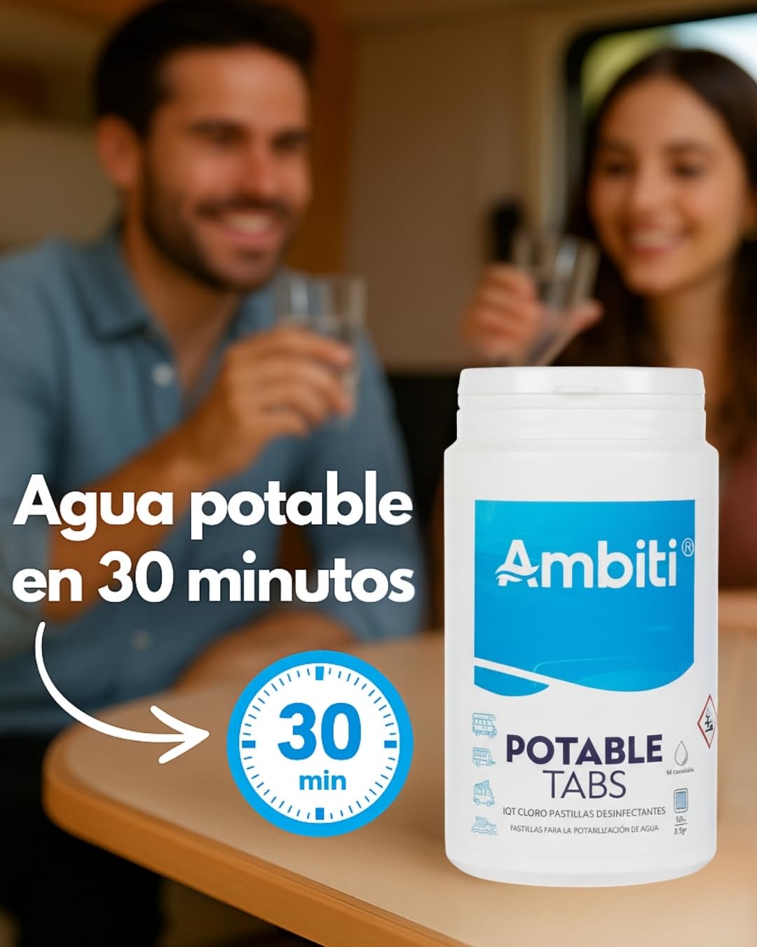 Pastiglie per rendere potabile l’acqua.
