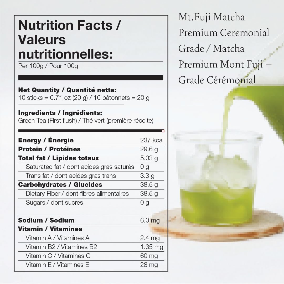 Asayu Japan Matcha Powder - Ceremonial Grade Green Tea Shizuoka Source Made in Japan Sticks - 10x2g — view 2