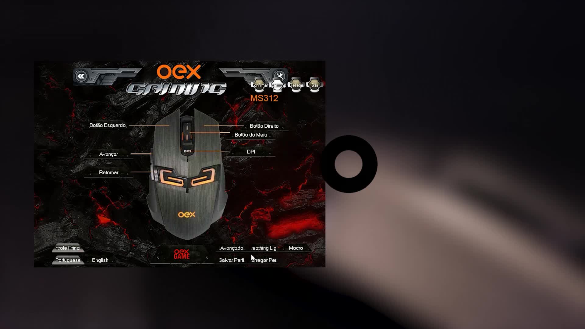 OEX GAME Mouse Gamer Killer MS312 - Led Laranja - 6 botões - 4.000