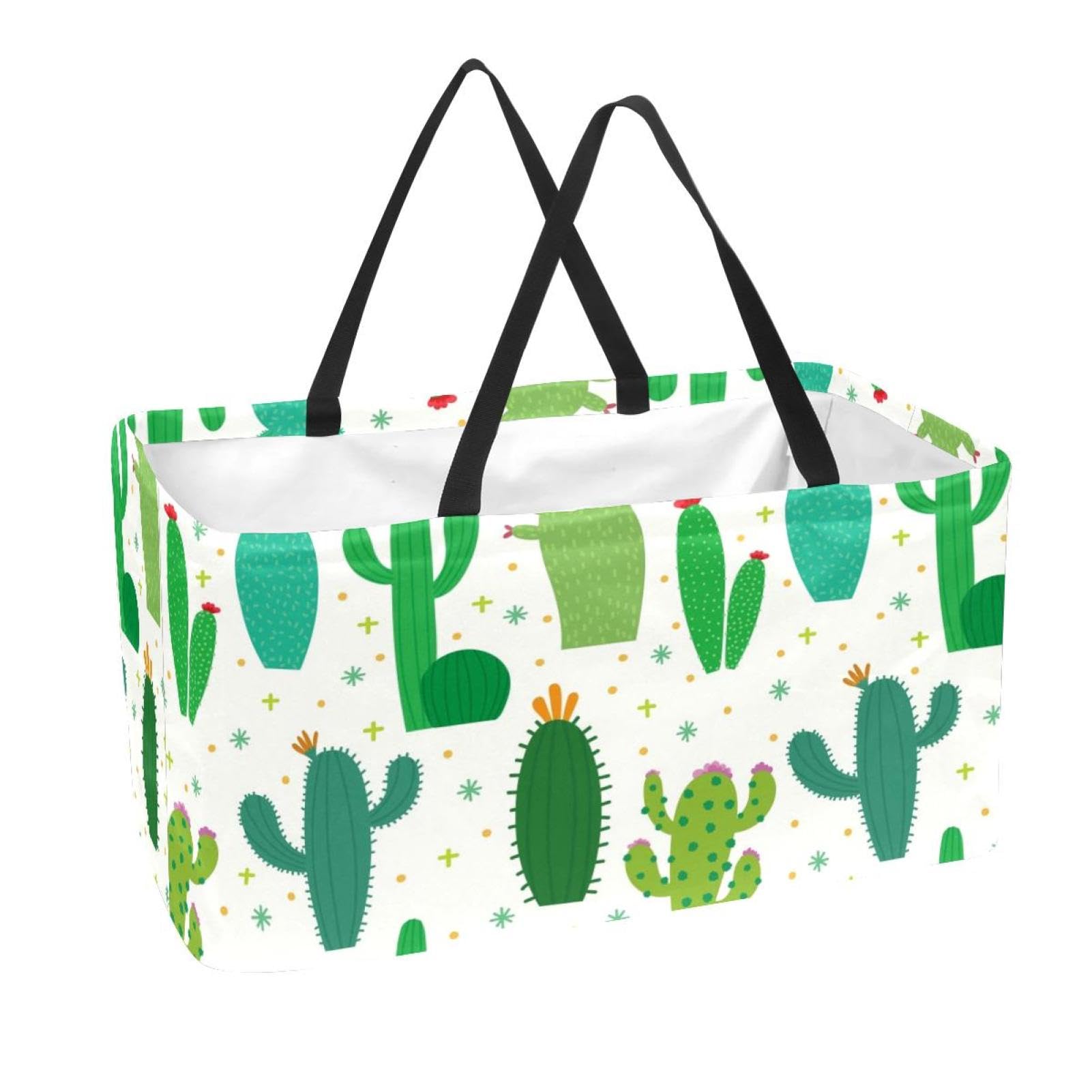Panier de rangement pliable et grand sac d'épicerie réutilisables