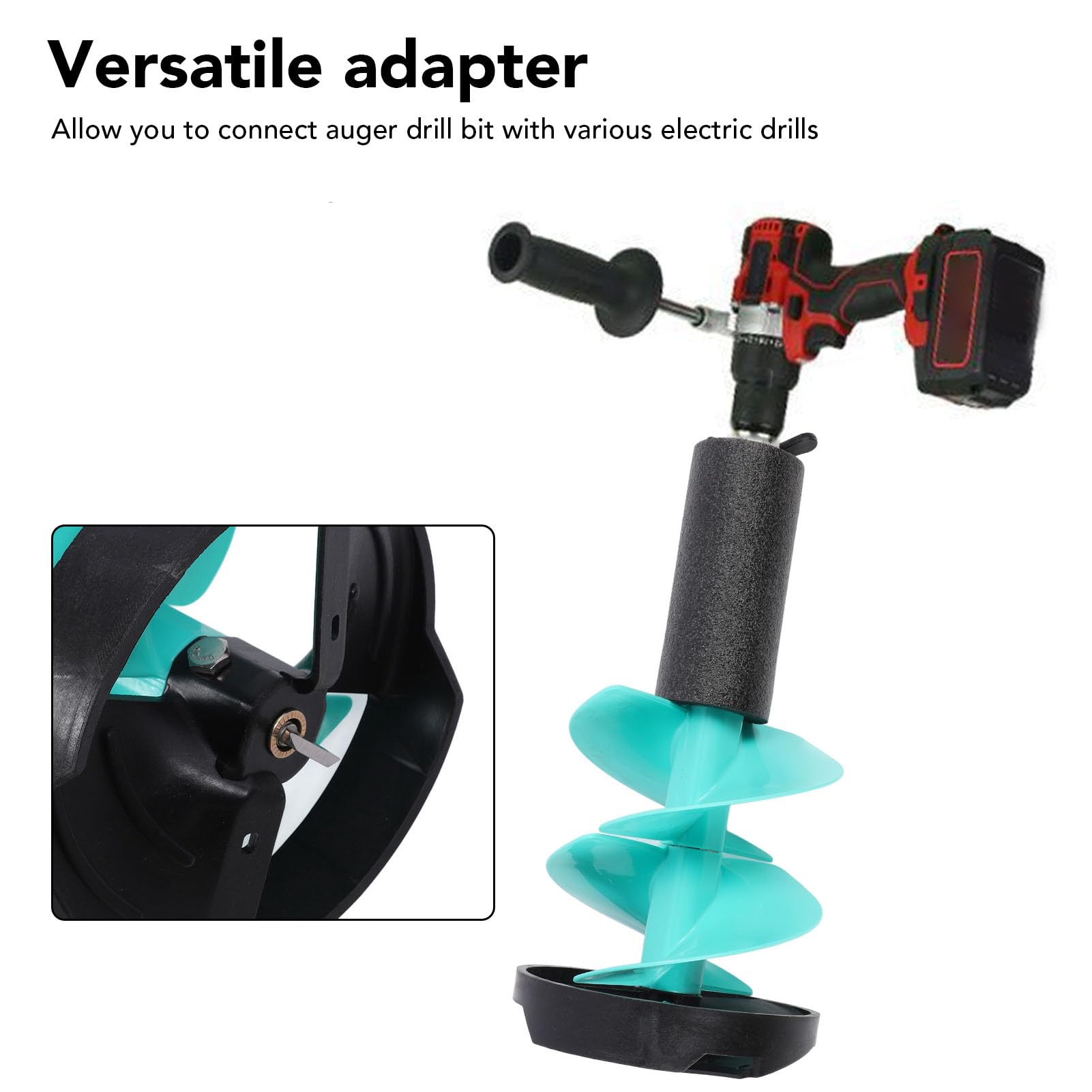 Elektrischer Eisfischbohrer, Kabelloser 8 Zoll Eisbohrer aus Premium Nylonmaterial mit Prägnanten Stahlklingen und Schwimmfähigem Design