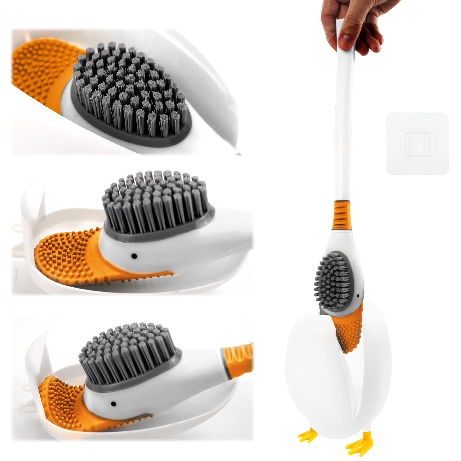 Diving Duck Toilet Brush, Toilet Brush Duck and Holder Set, Bathroom Toilet Brush for the Toilet in the Family Caravan (Blue)