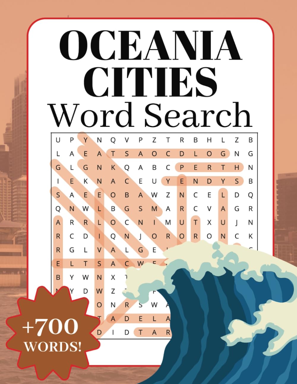 Oceania Cities Word Search: Travel Word Puzzle Find Book