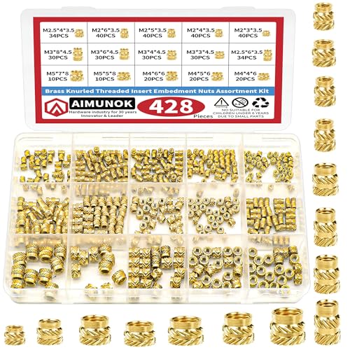 Écrous moletés thermofixés M2-M5 en laiton pour une fixation durable en impression 3D
