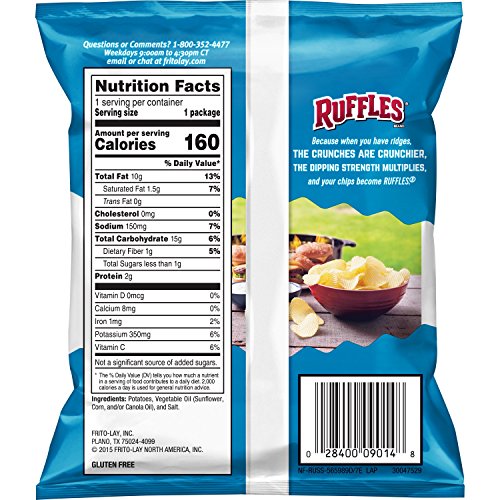 Ruffles Original Potato Chips, 1 Ounce (Pack Of 40) #TOP1