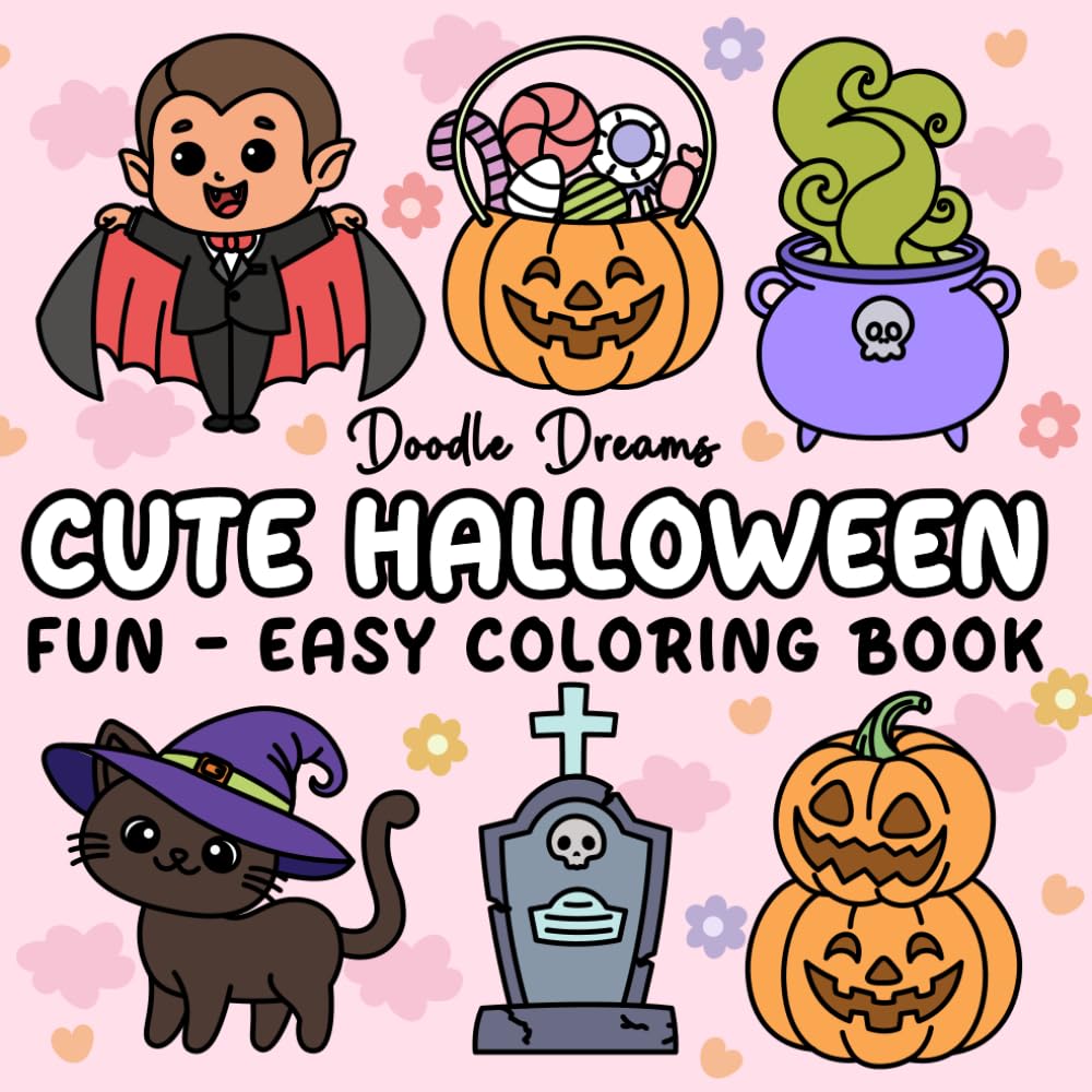 Cute Halloween - Fun & Easy Coloring Book