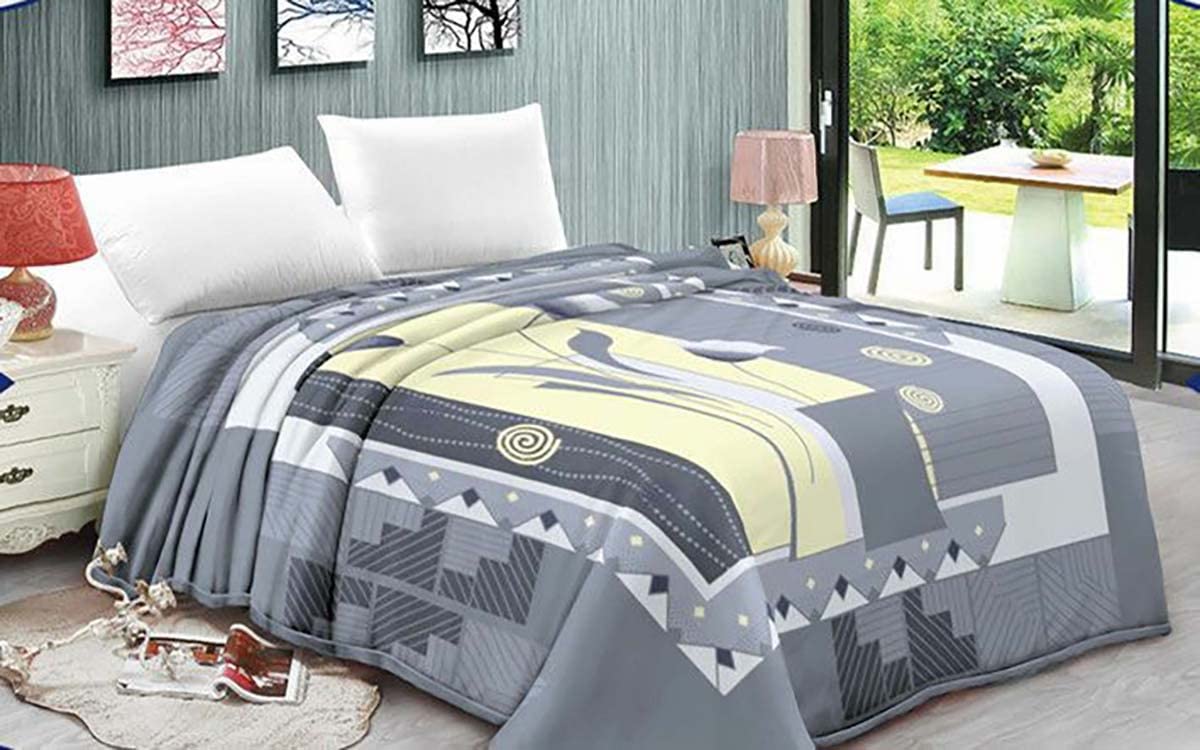BESCH Manta para Cama Doble Capa de Raschel Alta Densidad 220x240cm - Manta Extra Grande de Invierno Suave y Acogedora, Manta Cubrecama Multiuso (Urbano)