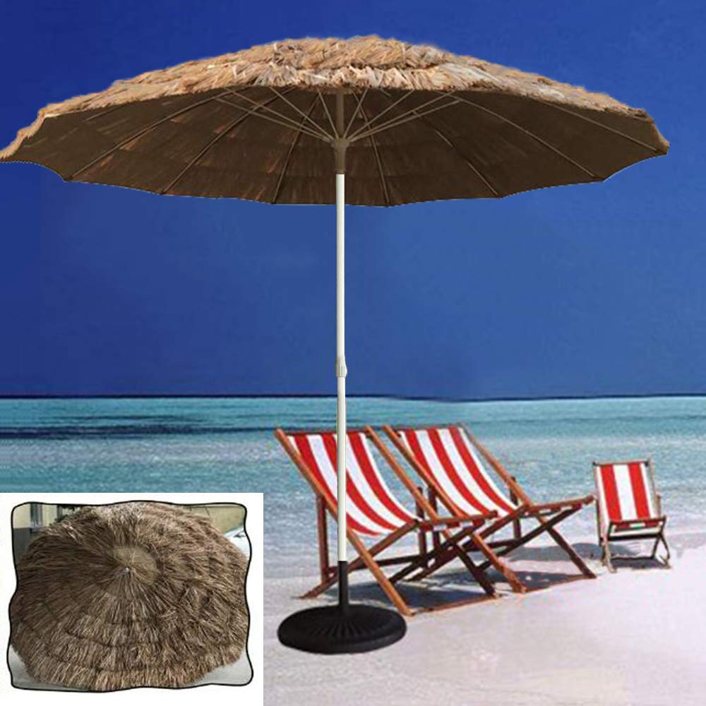 SaryEdge Patio Umbrella OutdoorPortable Hawaiian Imitation straw Thatched Beach Patio Garden Umbrella Sun Shade Anti-fade/UV protection/Shadin good,