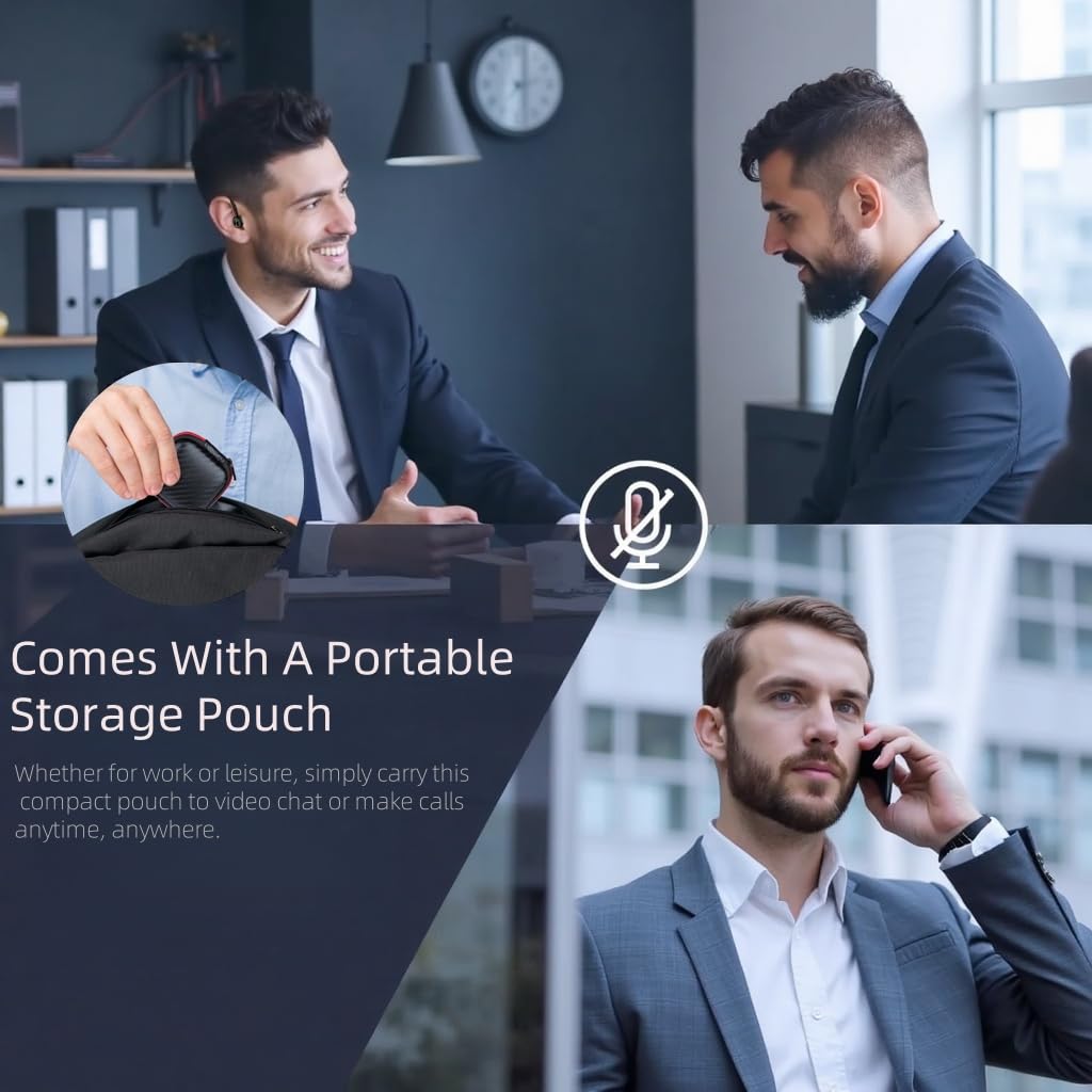 Cuffie Bluetooth 5.4, Auricolare Mani Libere con 22 Ore di Autonomia, Microfono con Cancellazione Rumore, IPX4, Auricolare Bluetooth Singolo per Ufficio, Lavoro, Guida e Sport