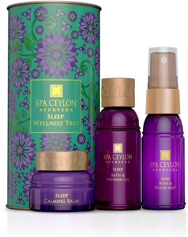 SPA CEYLON Sleep Wellness Trio Set | Restful Spa Essentials for Nourished Skin | Natural Ingredients | Ayurvedic | Body Gifts Set for Christmas Gifts