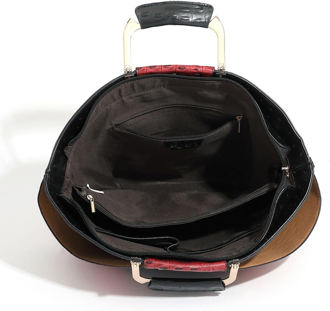 Bag Woman Large Capacity Leather Purse Fashion Designer Metal Top Handle Handbags Women Crossbody Large Bags for Women Tote - Image 5