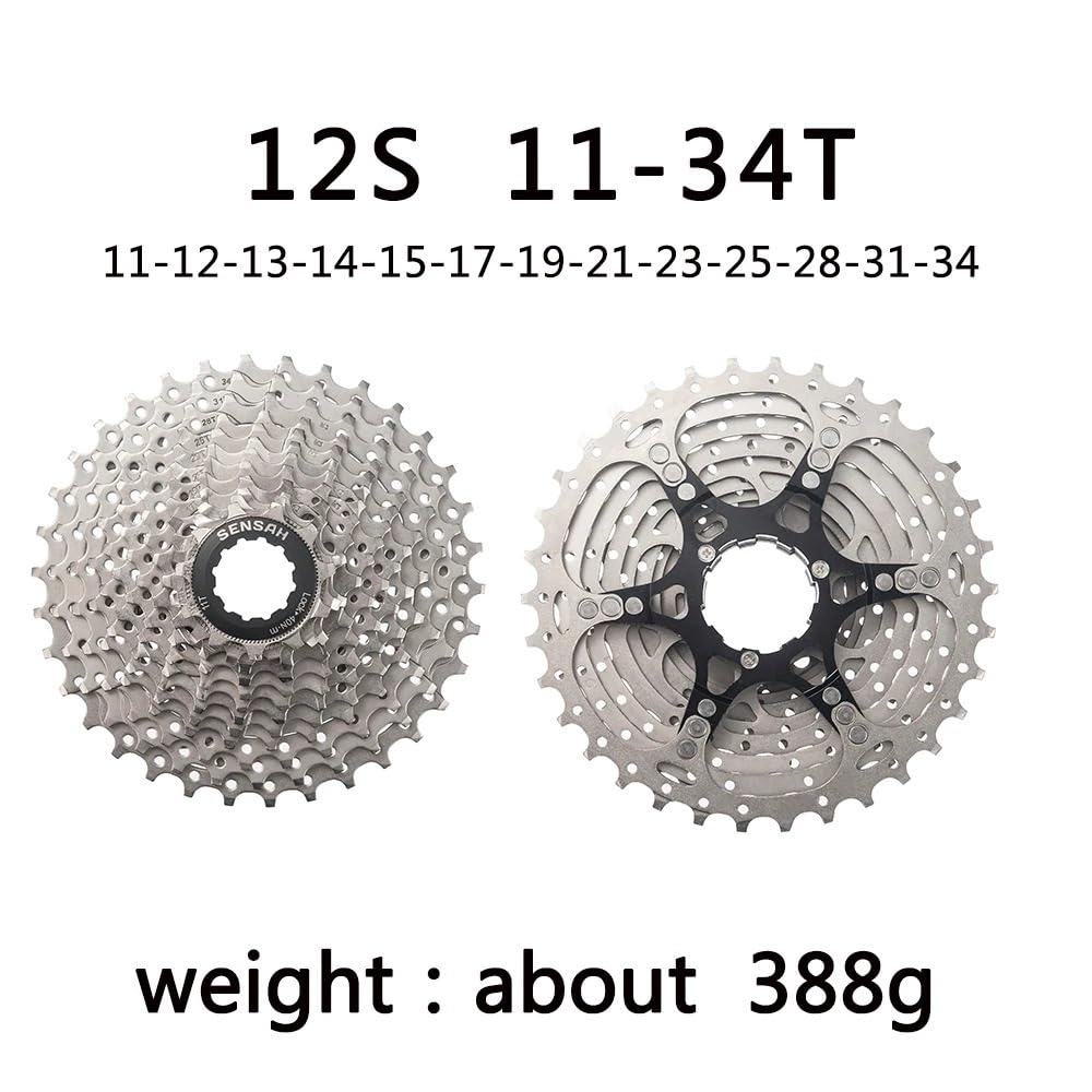 Cassettes Y PiñOnes 12 Speed Cassette Road Bike 11-32T/34T 12V Flywheel 12S Freewheel Rueda Libre(12 Speed 11-34T)