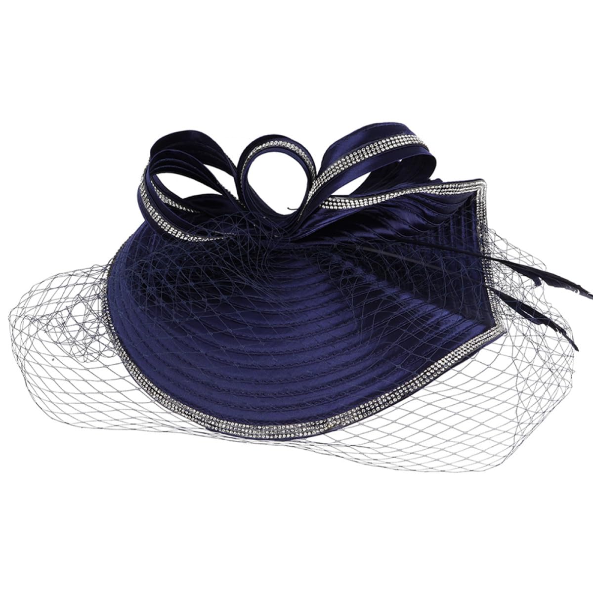 Fascinator in Canapa Blu Navy Elegante e Facile da Indossare per Cocktail Party e Cerimonie Superficie Liscia e Stile Giovane