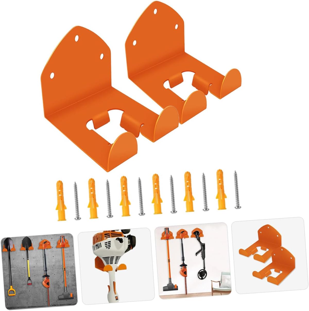 Heavy Duty Lawn Mower Wall Hangers 2pcs Garage Storage Hooks for Hanging Garden Tools and Utility Equipment