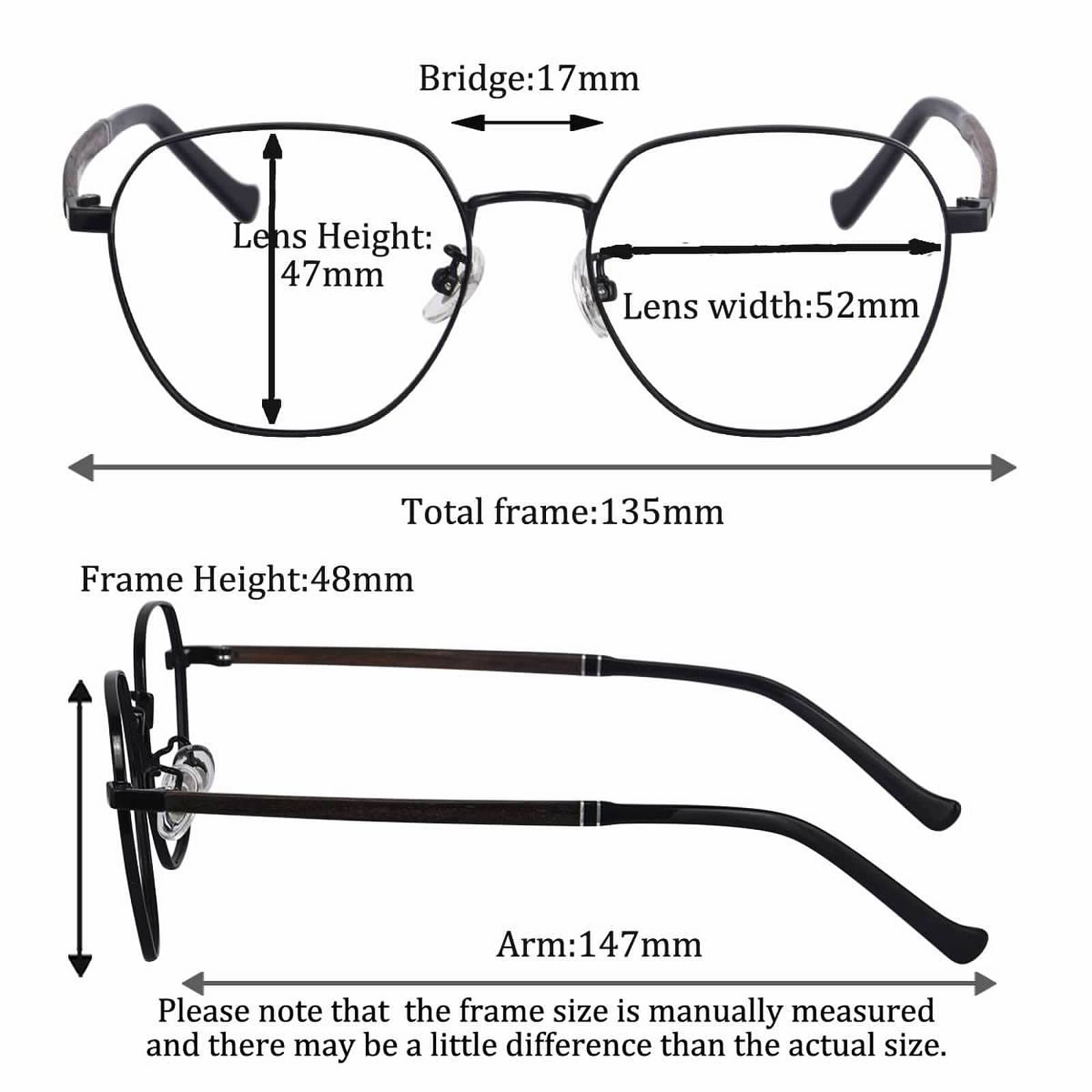 SHINU Herrenbrille Holz Kurzsichtige Brille Vintage Trending Eyewear 2022 Titan Optischer Rahmen Herren -NSW910(C1,275