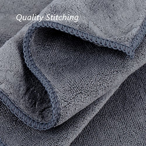 Image of JML Bath Towels 6 Pack, Oversized Microfiber Bath Towels(30 inch x 60 inch), Soft and Super Absorption Multipurpose Towels for Bath, Beach, Pool, Sport - Grey Floral Pattern