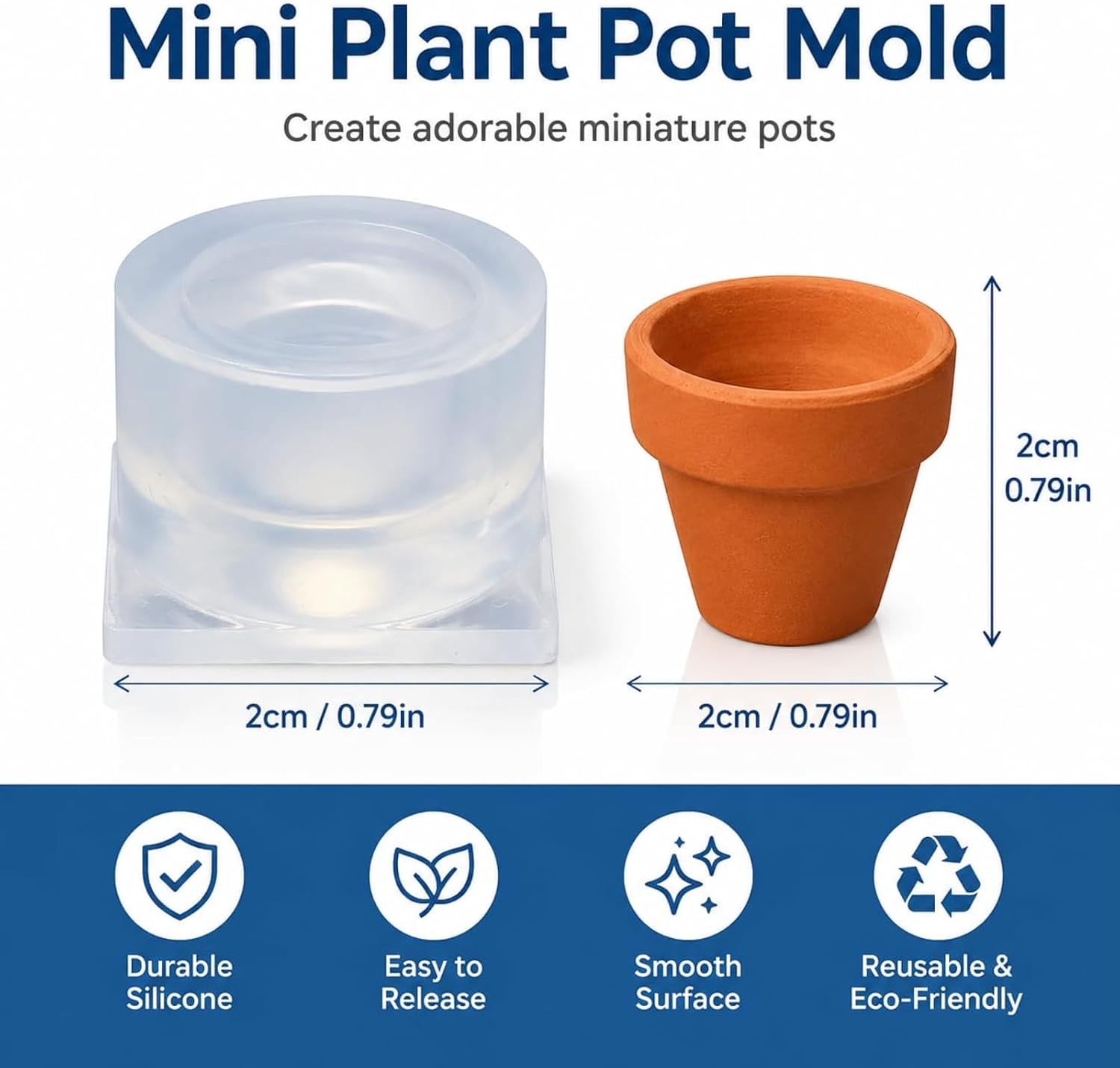 2Pcs Miniature Silicone Molds, Tiny Flower Pot and Mini Bowl Clay Mold for Dollhouse Food Decoration, Small Resin Casting Molds for Jewelry Making, DIY Crafts, Sand Art