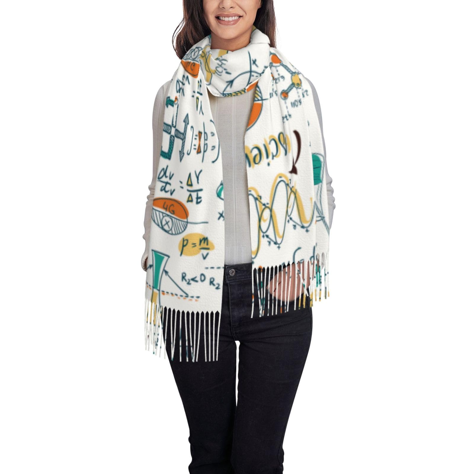 Tcoay Women's Shawl Printed Women's Scarf Faux Cashmere Scarf,Science Lab Education Biology Chemistry
