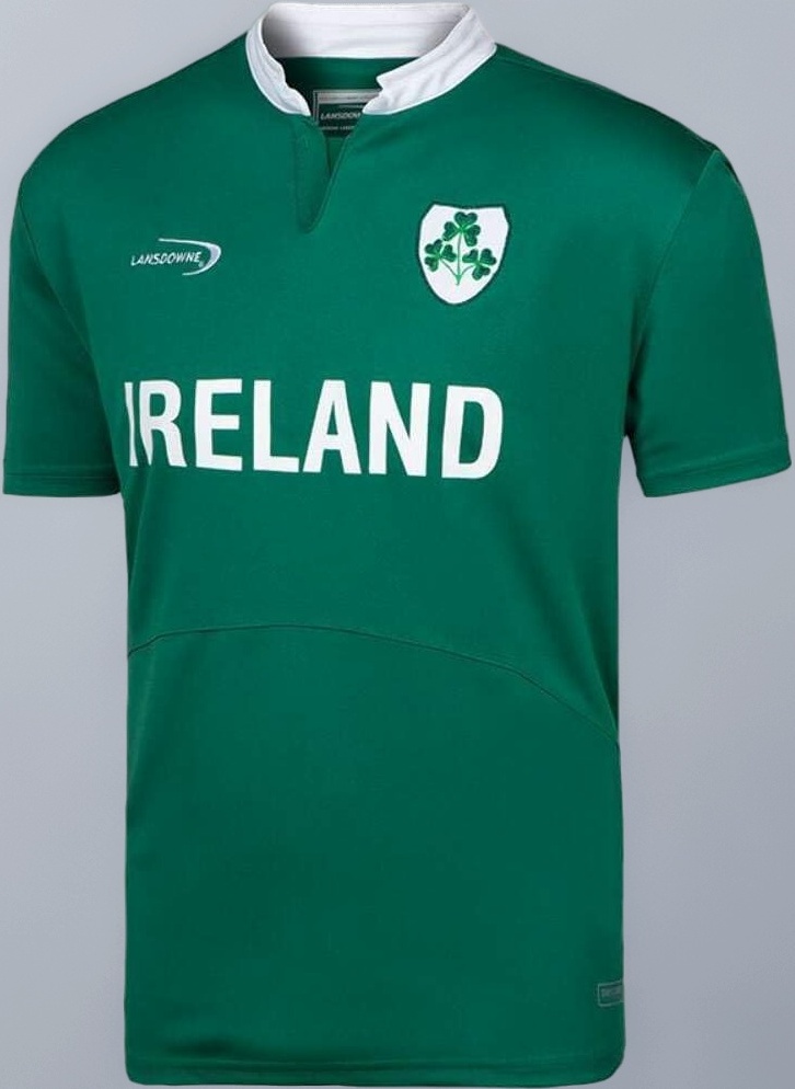 Green Ireland Shamrock Performance Short Sleeve Rugby Shirt