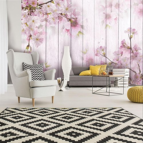 ForWall Fototapete Vlies - Wanddekoration Wandtapete - Kirschblüten auf...