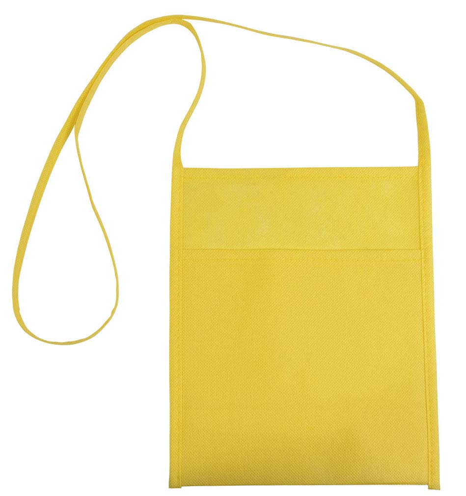Generico 50 unidades (cincuenta) portavasos de cuello de TNT con correa – de TNT 80 g 18 x 22 x 10 cm ideal para degustaciones y eventos (amarillo)