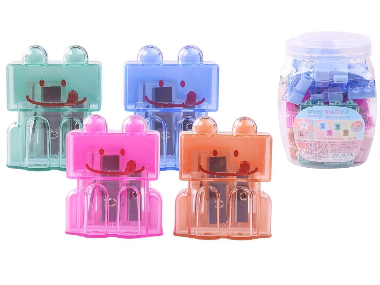 Crackles 32 pc Twin Blade Pencil Sharpener for Kids Boys and Girls School Stationery for Birthday Rteurn Gifts- Pack of 32 pc in a Jar Mixed Colors (B0BZ8SYWDR) Amazon Price History, Amazon Price Tracker