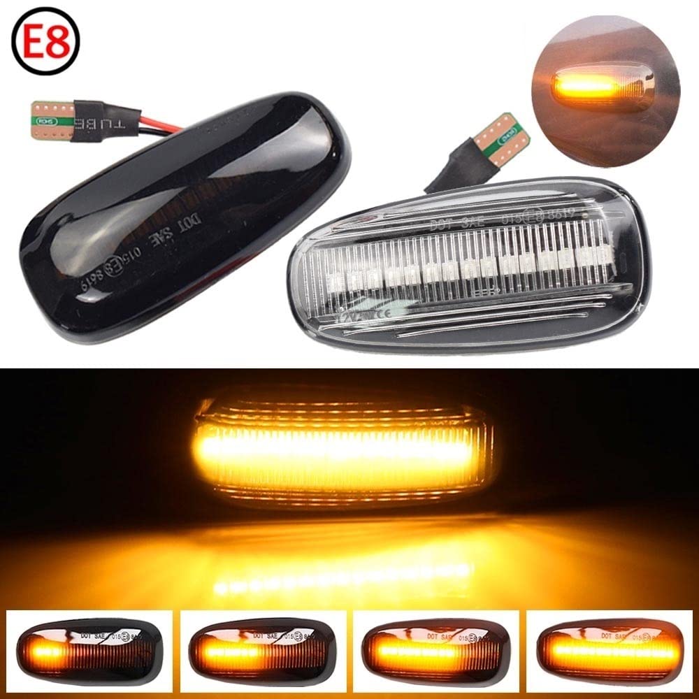 Indicador Lateral Indicador Lateral Dinámico, Luz De Señal De Giro, Intermitente Secuencial para Opel para Zafira A 1999-2005 para Astra G 1998-2009(Dynamic Crystal)