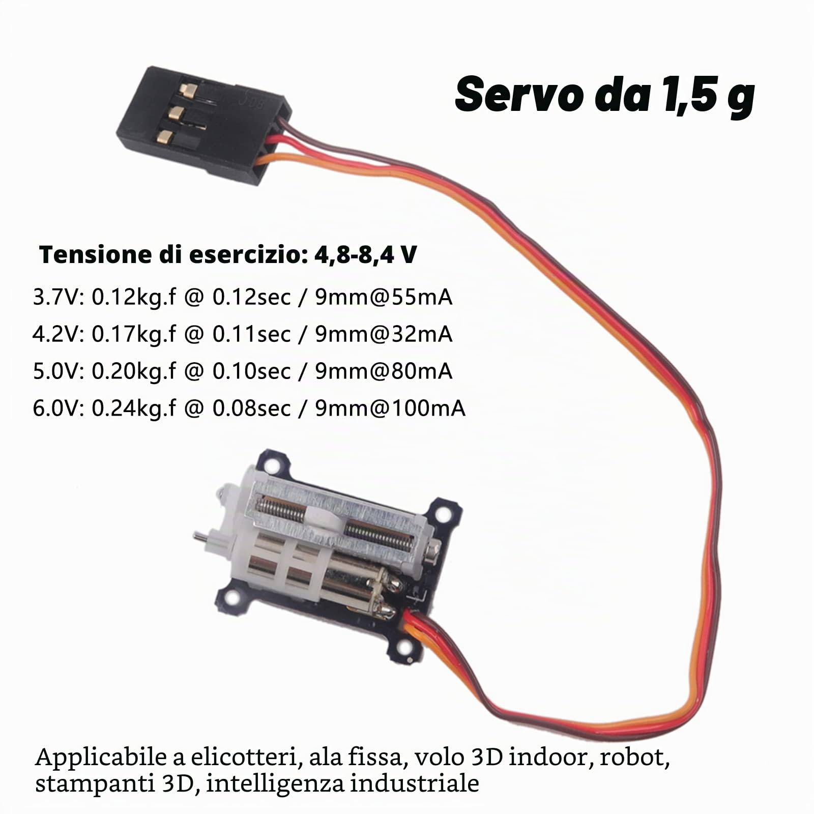 2pcs Piccolo 1.5g servo Micro Lineare Digitale Servo Leggero Mini Formato per Indoor Aircraft Piccolo Aereo RC