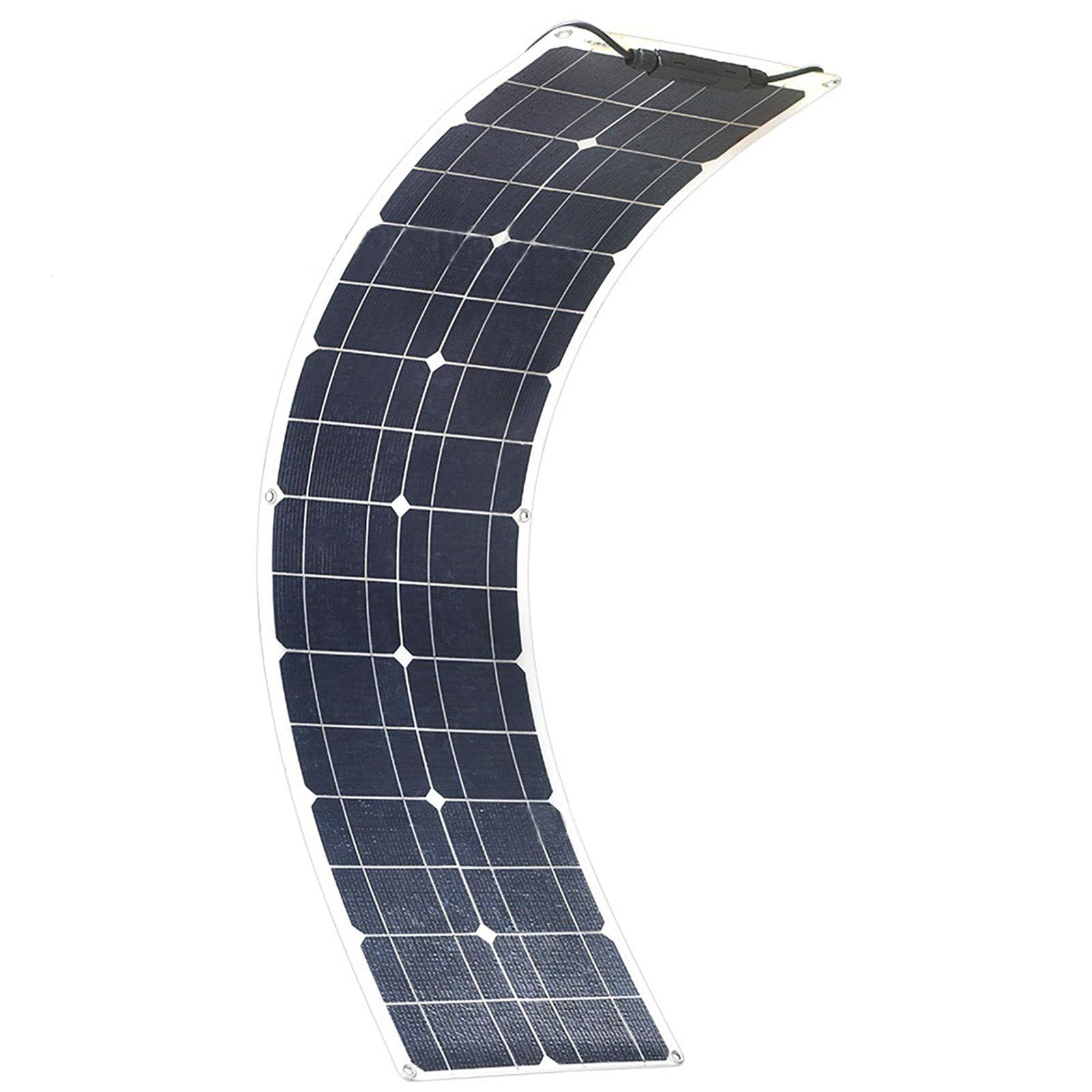 Panneau Solaire Flexible 100W SystèMe PhotovoltaïQue Module Monocristallin 10A ContrôLeur pour Chargeur De Puissance pour Caravane, Maison, Toit, Voiture, Camping-Car