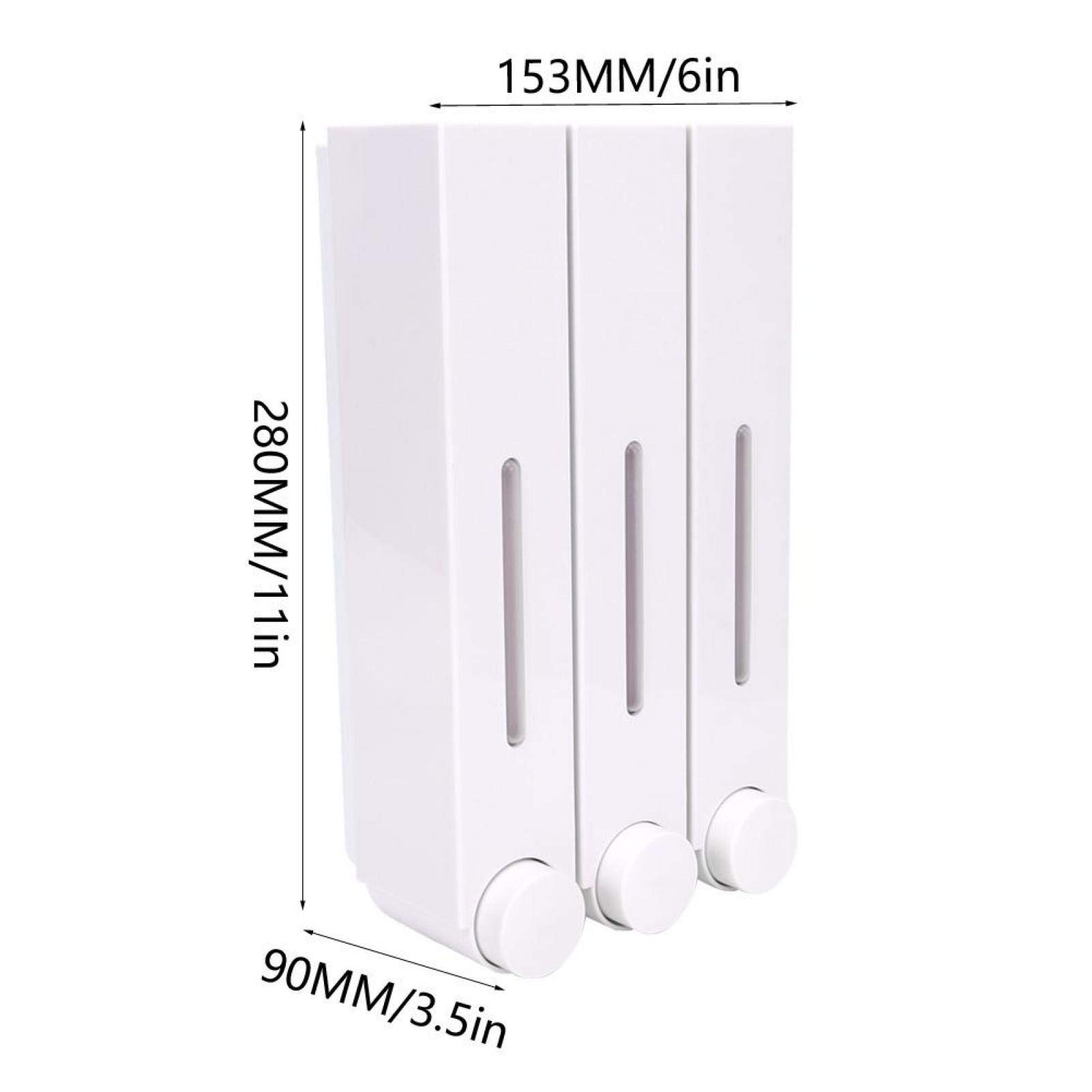 Dispenser di Sapone e Doccia per Montaggio a Parete a 3 camere, Dispenser di Shampoo, Dispenser di Sapone Liquido per Doccia a Parete Dispenser di Shampoo a Tre(6028 Bianco Tre Tazze)