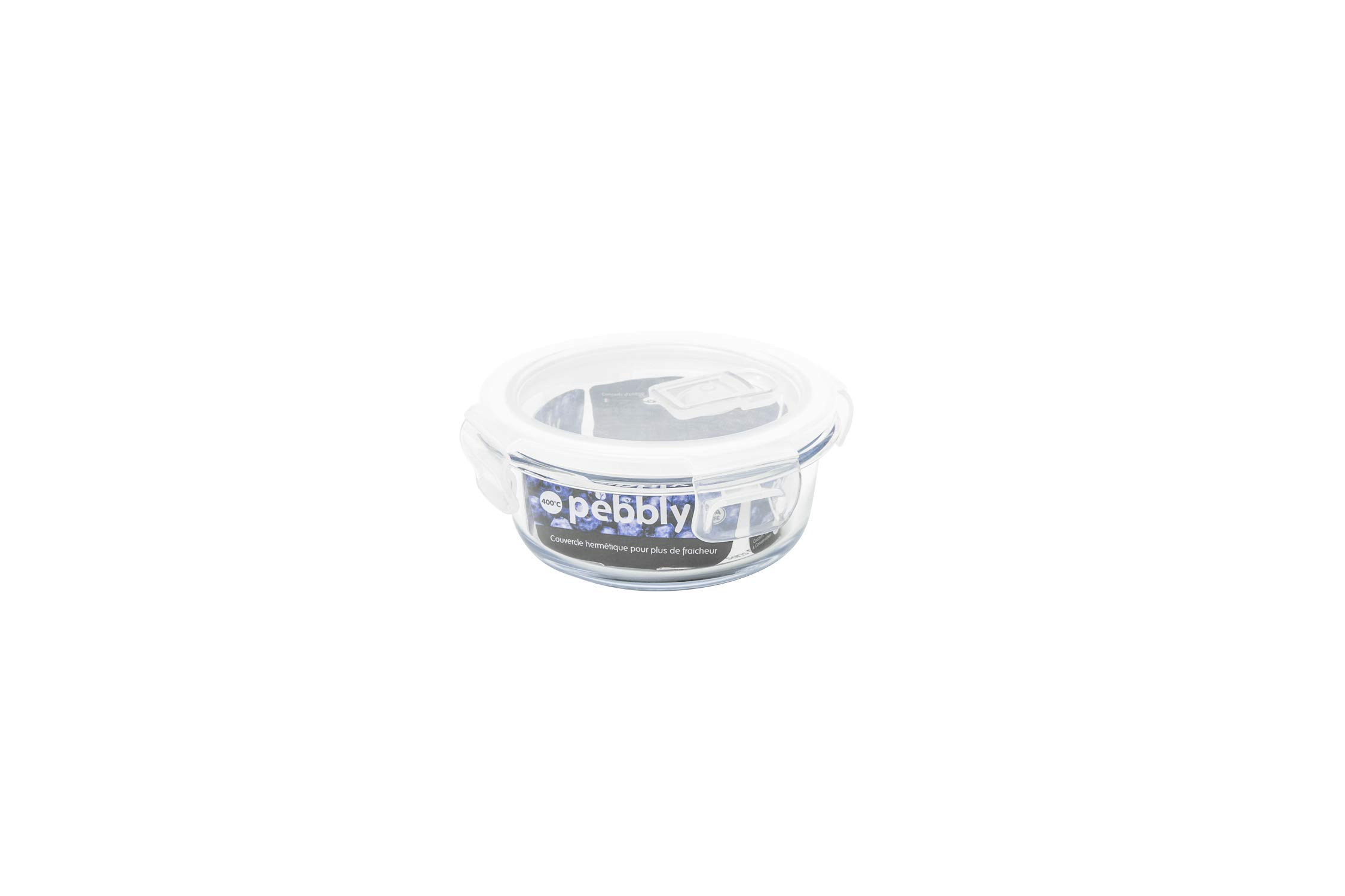Pebbly pkv-400rob Flat/Clear Glass Round Box, 13 x 5 cm
