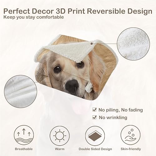 Miniatura 7 de Sleepwish Golden Retriever - Manta de forro polar suave para perros y mascotas, manta de sherpa de felpa suave para perros y niñas, niños y mujeres