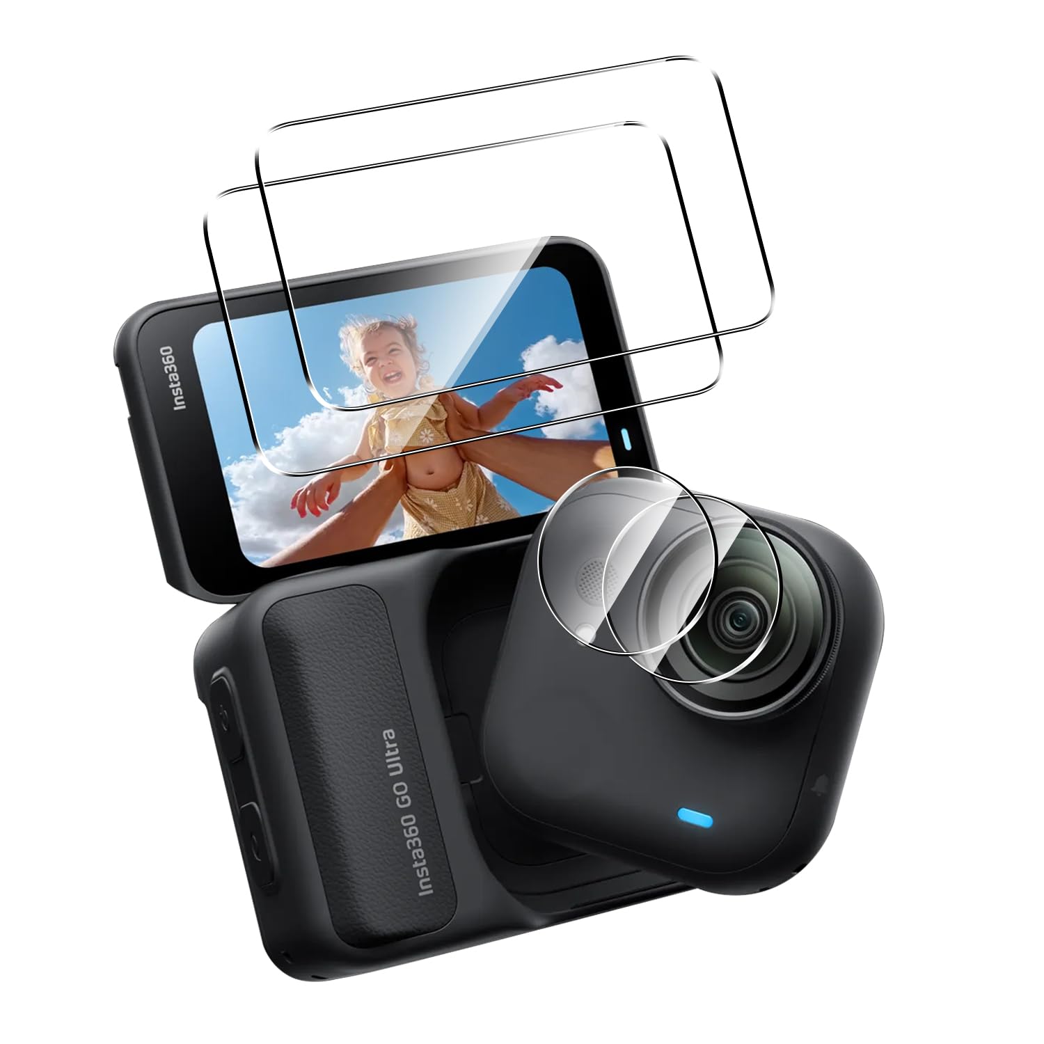 Amazon.co.jp: Natbok Insta360 Go Ultraスクリーンプロテクター 2枚 