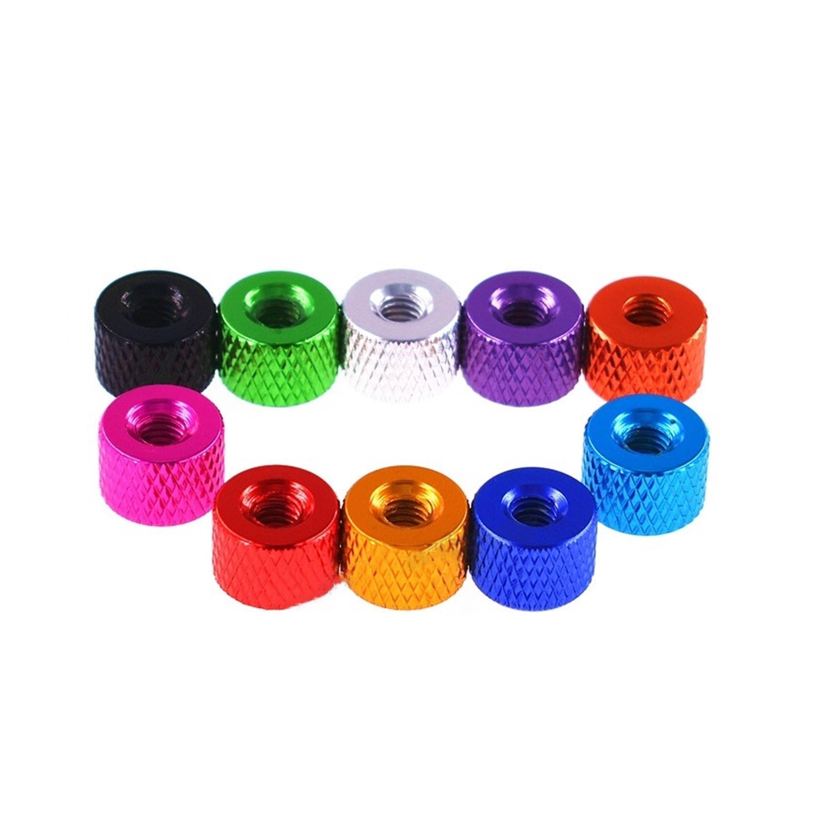 Écrou moleté en aluminium M2 M2.5 M3 M3.5 M4, trou rond traversant, écrou de serrage à la main anodisé, carte mère PC Ultra légère, 1 à 10 pièces (Color : Dark Red, Size : M2.5 (10pcs))