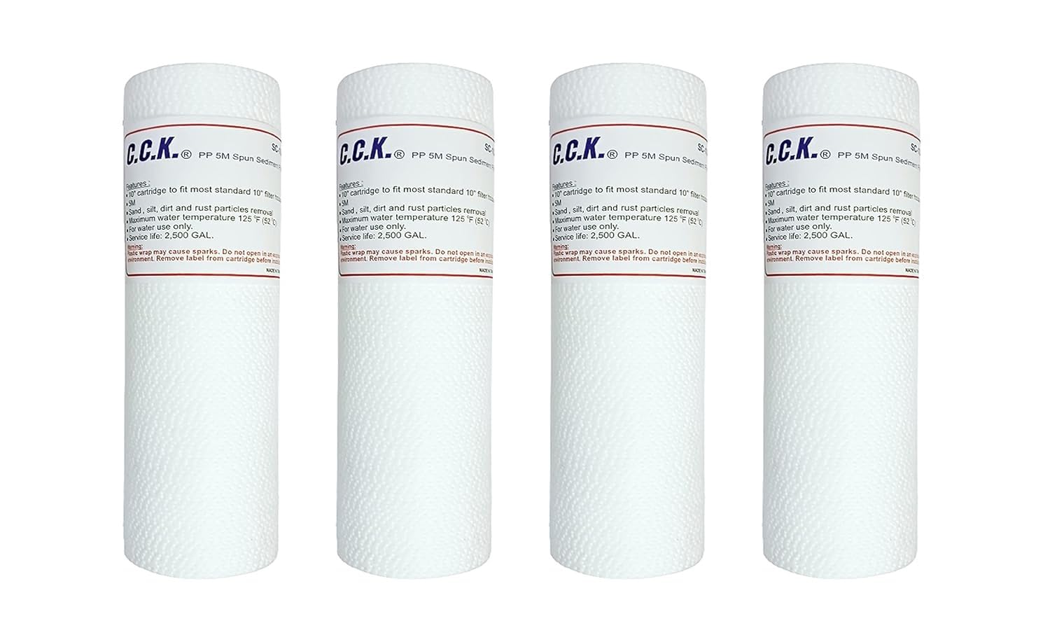 DOC RO® 10 Inch 5 Micron Water Filter Candles,150gm CCK PP Spun