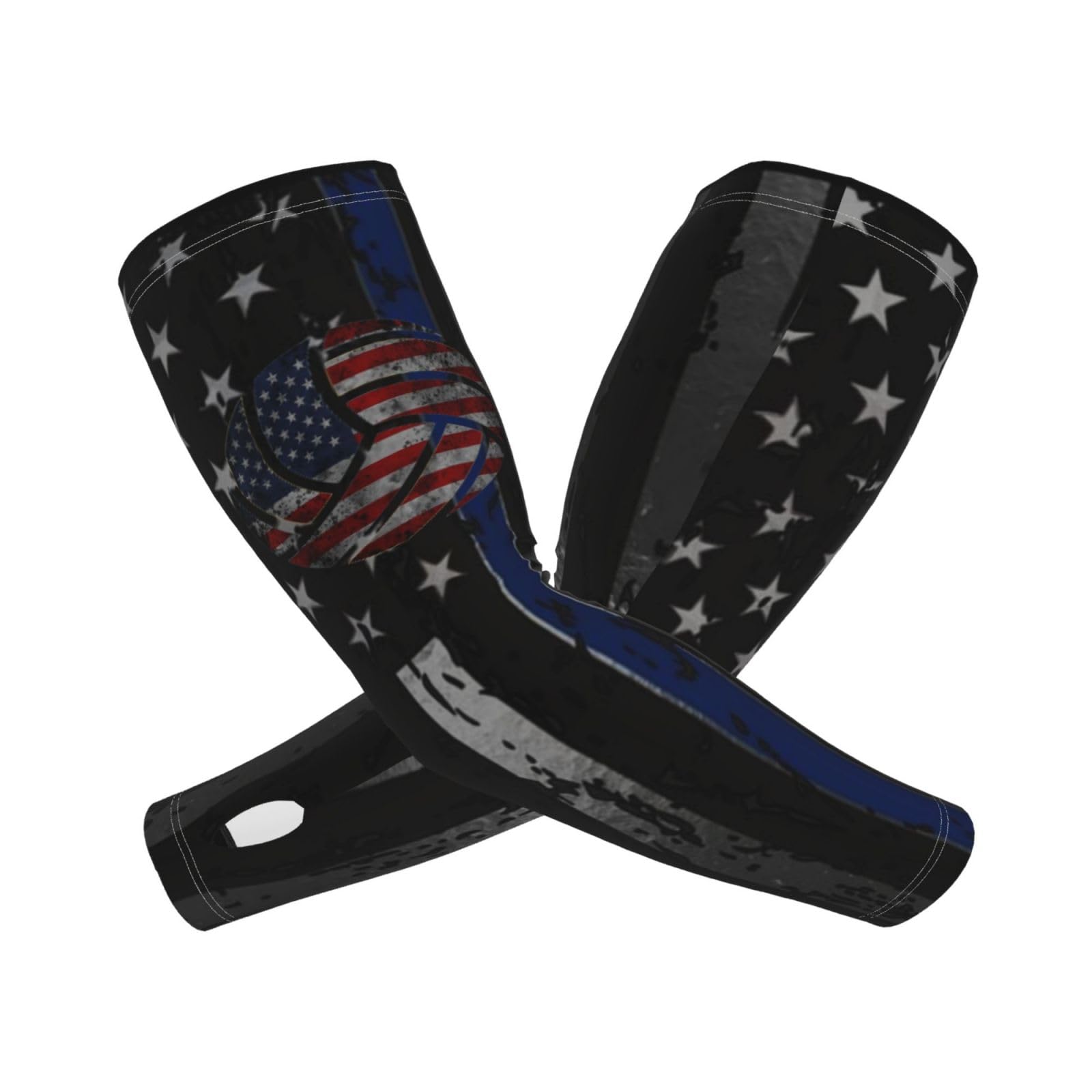 SwpWab USA Flag Volleyball Sun-Defying Elegance Comfortable Cooling Arm Sleeves