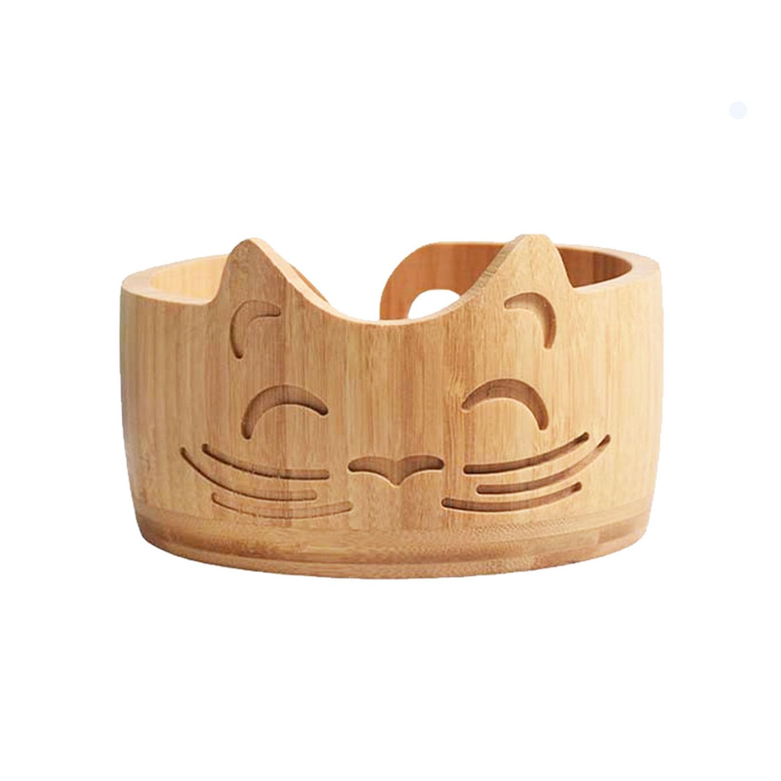 Flygragon Wooden Yarn Bowl, 6.7'' Large Yarn Bowls for Crocheting, Handmade Knitting Yarn Bowl with Holes Yarn Ball Storage to Prevent Yarn Tangling, for Knitting and Crocheting Lovers