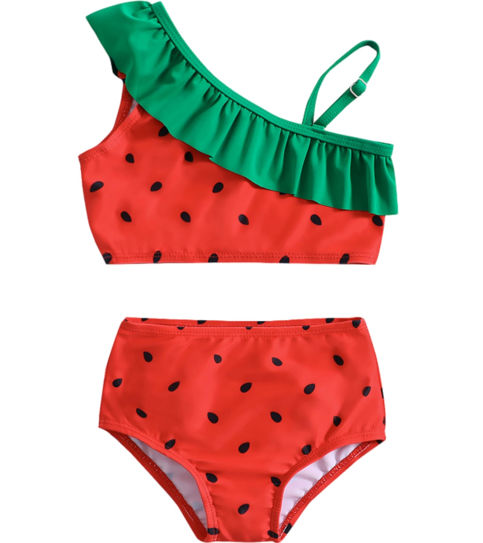 Little Girls Two Pieces Swimsuits Cute Ruffle Bikini Set Hawaiian Beach Sport Bathing Suit Set Pool Swimwear