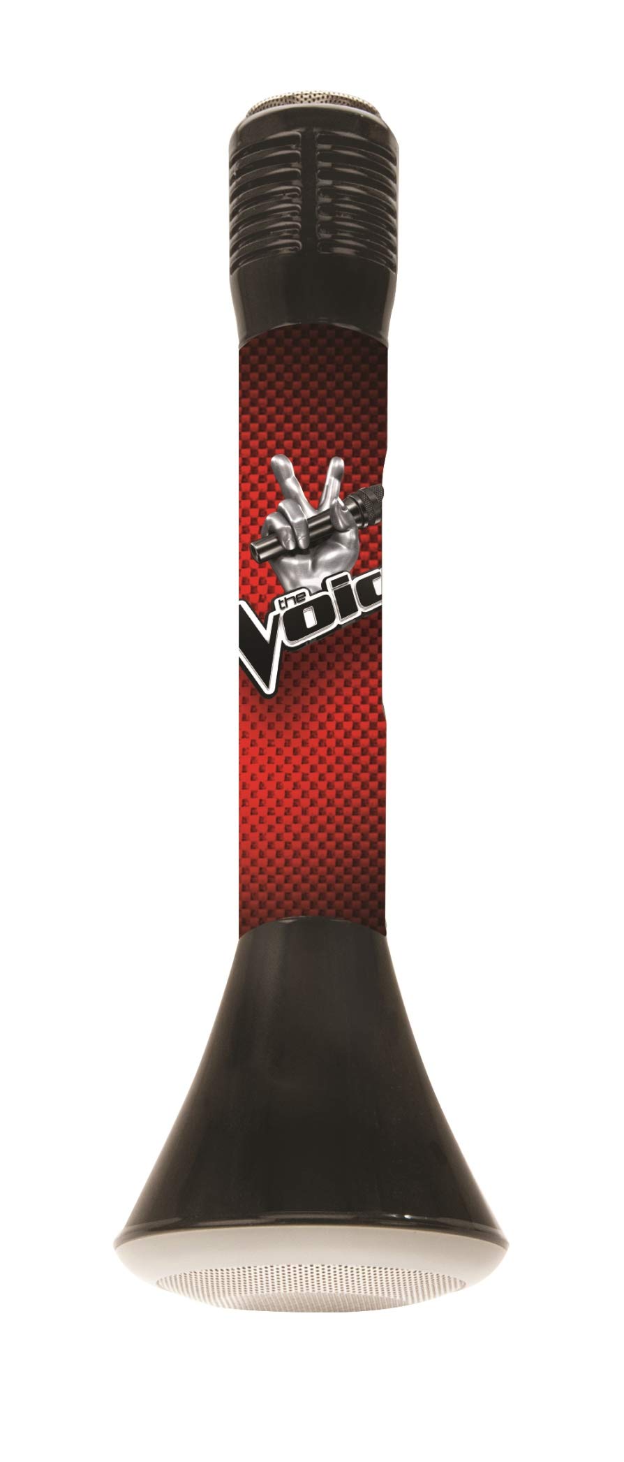 La Voz - Micrófono Con Altavoz Luminoso Bluetooth, Karaoke, Lee Tarjetas Sd/Tf, Batería Recargable, Negro/Rojo (Lexibook MIC200TV)