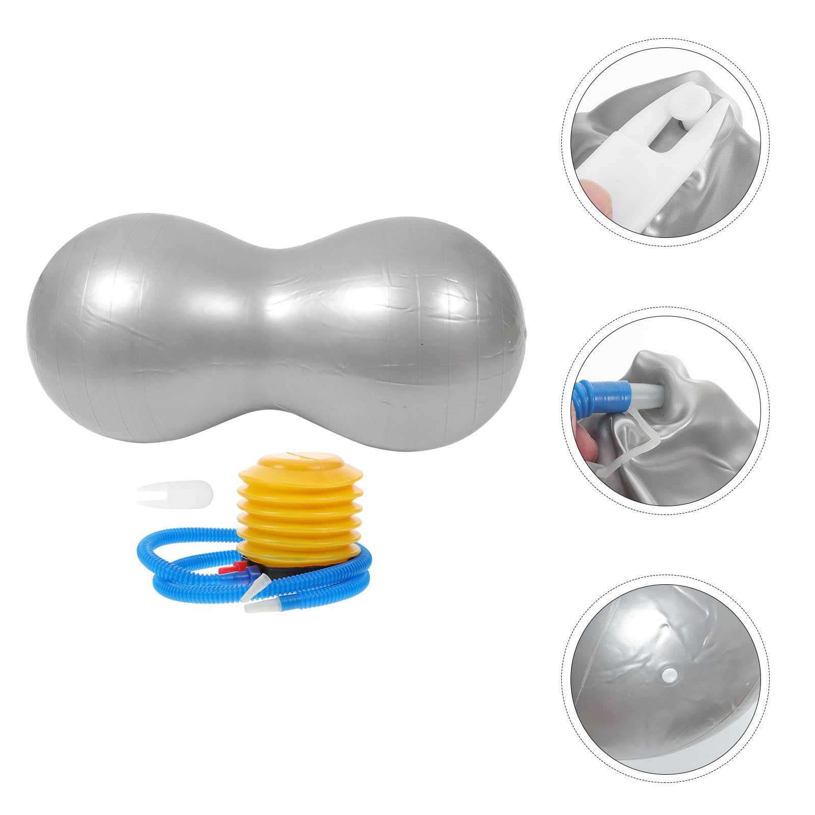 Verdickter Aufblasbarer Yogaball aus PVC mit Anti Platz Schutz Tragbarer Erdnuss Gymnastikball für Massage und Yoga mit Luftpumpe 1 Satz