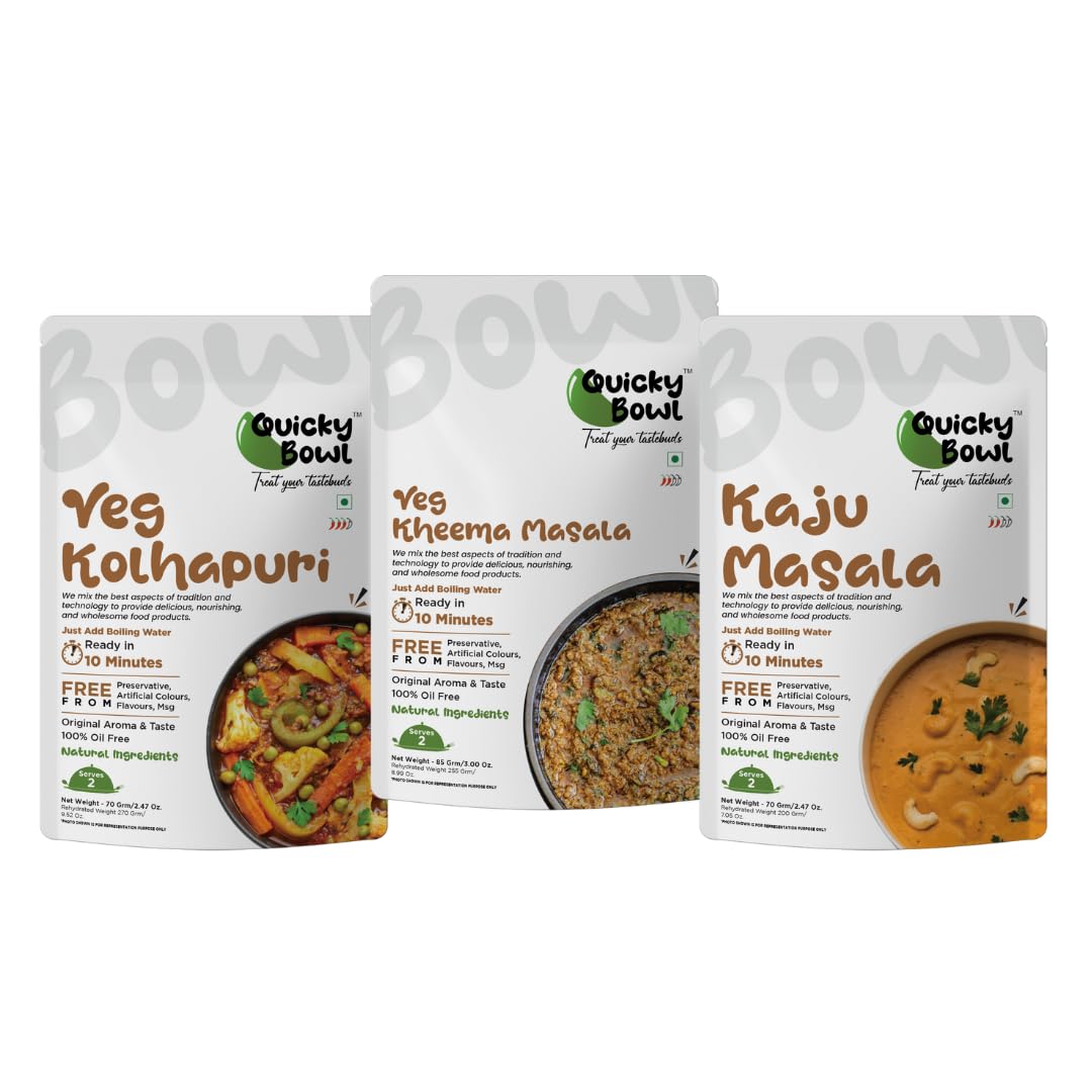 See full amazon price history chart for QuickyBowl Ready to eat Curries Combo: Veg Kolhapuri+ Veg Kheema Masala+ Kaju Masala | Freeze Dried, Instant Meal (Pack of 3) QuickyBowl Ready to eat Curries Combo: Veg Kolhapuri+ Veg Kheema Masala+ Kaju Masala | Freeze Dried, Instant Meal (Pack of 3) (B0C8Z6YRYZ) Amazon Price History, Amazon Price Tracker