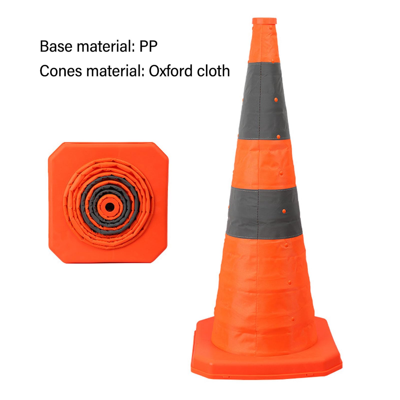 Alomejor Cônes de Circulation Réfléchissants Pliables de 70 Cm pour la sécurité Routière Paquet de 2 Cônes Portables Orange pour les Parkings et les Chantiers de Construction