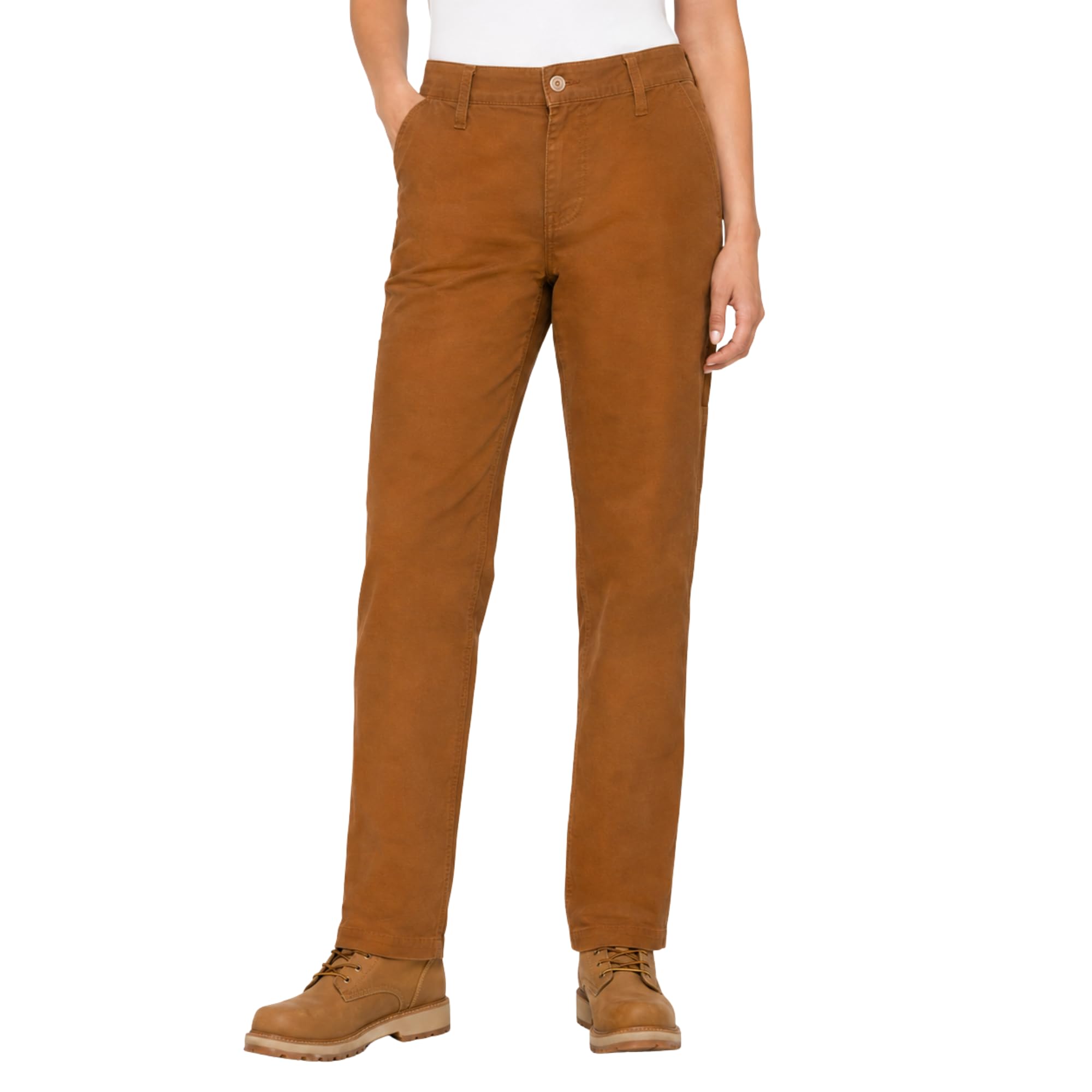 Dickies, Women's, Duck Carpenter Pant Slim Straight, Brown Duck, 30