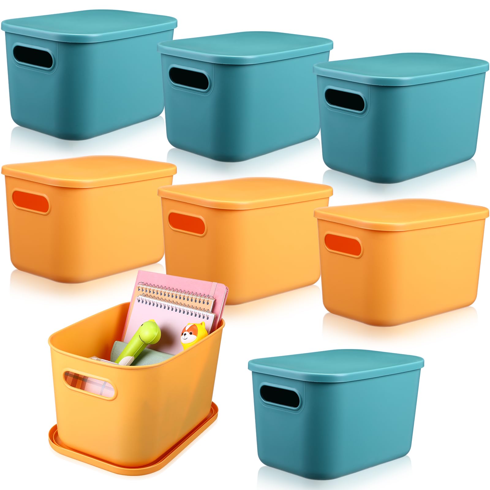 Amazon.com - Hoolerry 8 Pieces Colorful Storage Bins with Lid