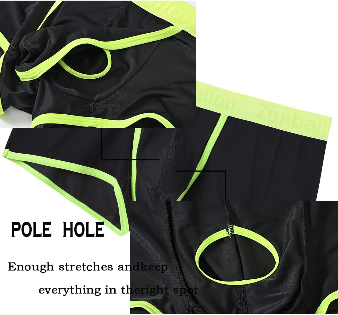 JINSHI Men’s Bulge Pouch Underwear Sexy Silk Sheer Underwear for Men Ultra Thin Dual Pouch Male Panties M L XL 2XL 3XL - Image 3
