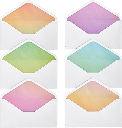 Miniatura 4 de Paper Junkie Juego de papel de papelería y sobres de escritura de cartas, 6 diseños de degradado de acuarela, 60 hojas forradas y 30 sobres (10.25 x